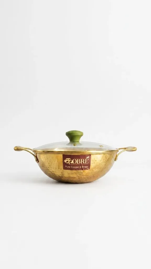 [BR-KD-2] BRASS KADHAI HAMERED (MEDIUM )