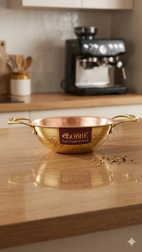 [BR-KD-1] BRASS KADHAI (SMALL)WITHOUT LID