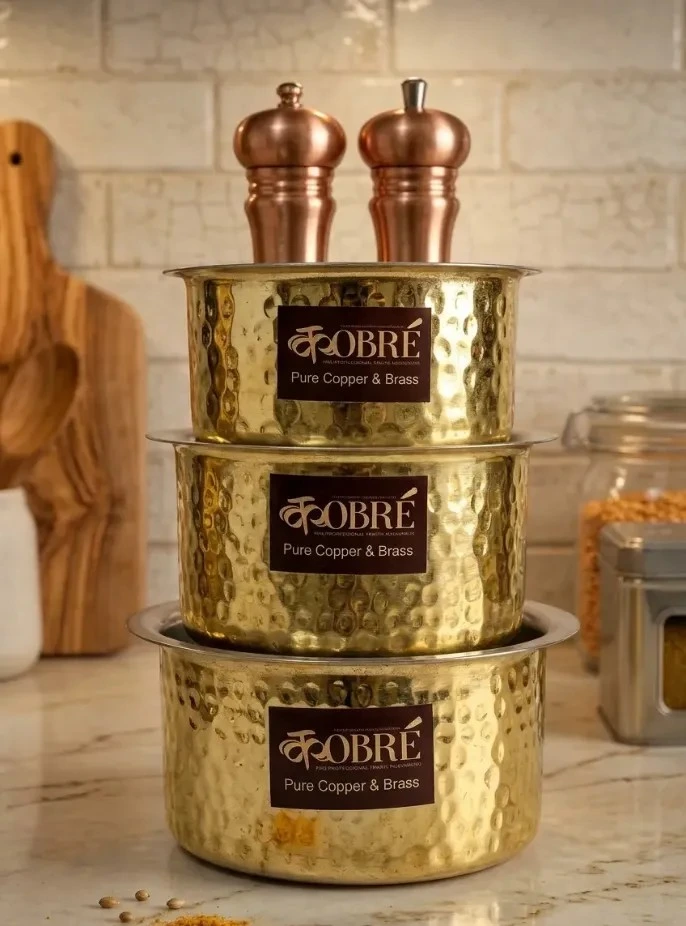 [BR-PT-1] BRASS PATILA HAMMERED SET OF THREE